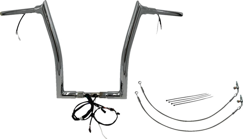 FAT Baggers INC. EZ Install Wired 1-1/2" Pointed Top Handlebar Kit - Chrome - 801316