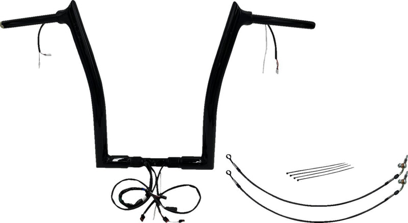 FAT Baggers INC. EZ Install Wired 1-1/2" Pointed Top Handlebar Kit - Black, Gloss - 801316-B