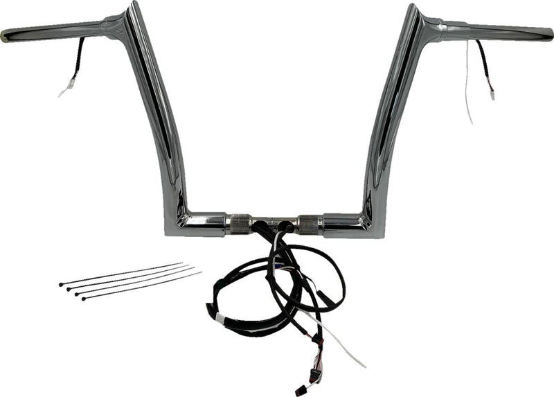 FAT Baggers INC. EZ Install Wired 1-1/2" Pointed Top Handlebar Kit - Chrome - 802312
