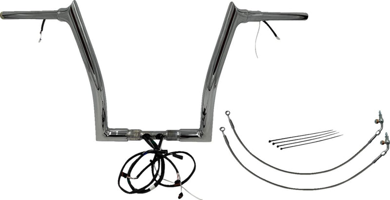 FAT Baggers INC. EZ Install Wired 1-1/2" Pointed Top Handlebar Kit - Chrome - 802314