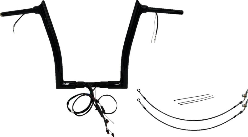 FAT Baggers INC. EZ Install Wired 1-1/2" Pointed Top Handlebar Kit - Black, Gloss - 802314-B