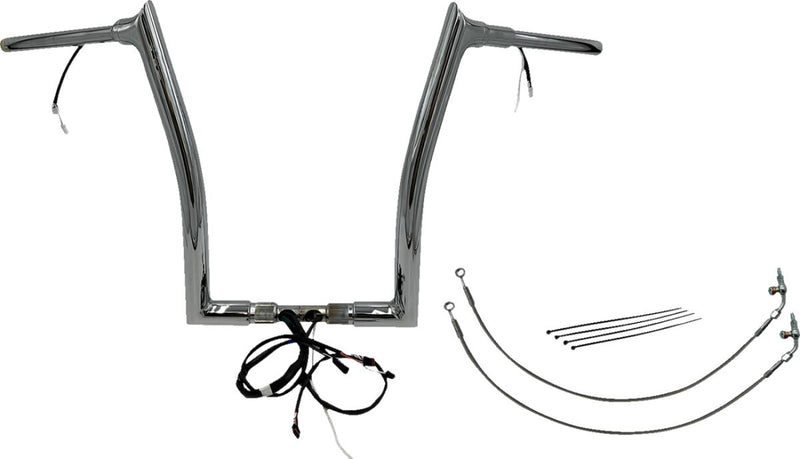 FAT Baggers INC. EZ Install Wired 1-1/2" Pointed Top Handlebar Kit - Chrome - 802316