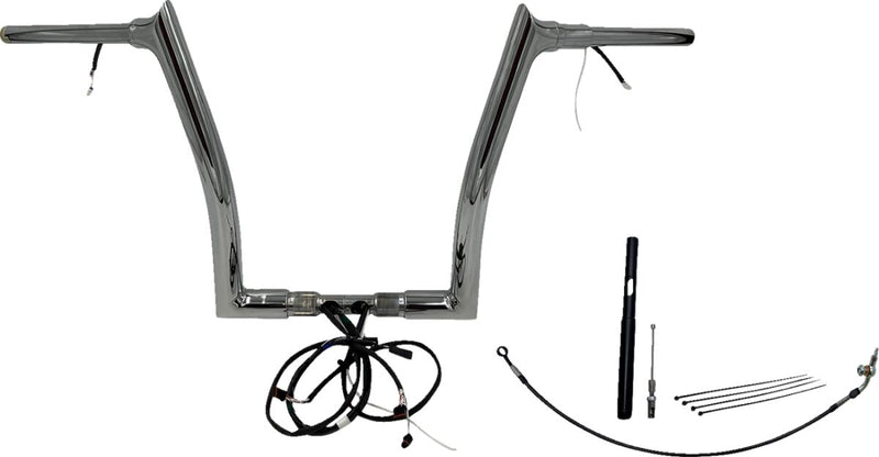 FAT Baggers INC. EZ Install Wired 1-1/2" Pointed Top Handlebar Kit - Chrome - 812914