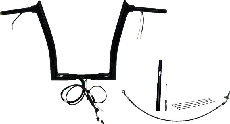 FAT Baggers INC. EZ Install Wired 1-1/2" Pointed Top Handlebar Kit - Black, Gloss - 812914-B