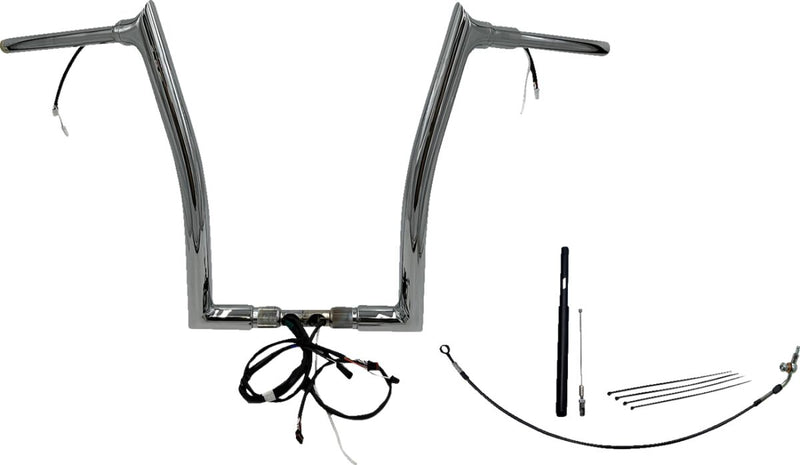 FAT Baggers INC. EZ Install Wired 1-1/2" Pointed Top Handlebar Kit - Chrome - 812916
