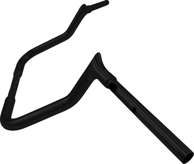 FAT Baggers INC. 1-1/4" EZ Install Pointed Top Handlebar - Black, Gloss - 945011-B
