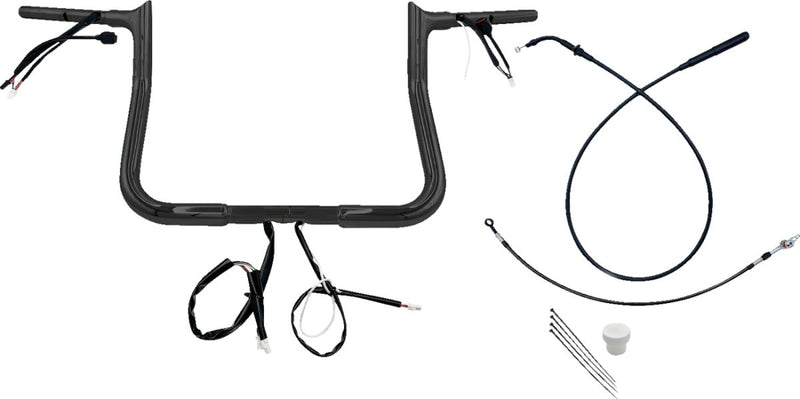 FAT Baggers INC. 1-1/4" EZ Install Pointed Top Handlebar - Black, Gloss - 949011-B