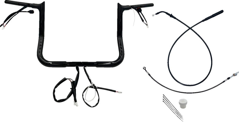 FAT Baggers INC. 1-1/4" EZ Install Pointed Top Handlebar - Black, Gloss - 949012-B