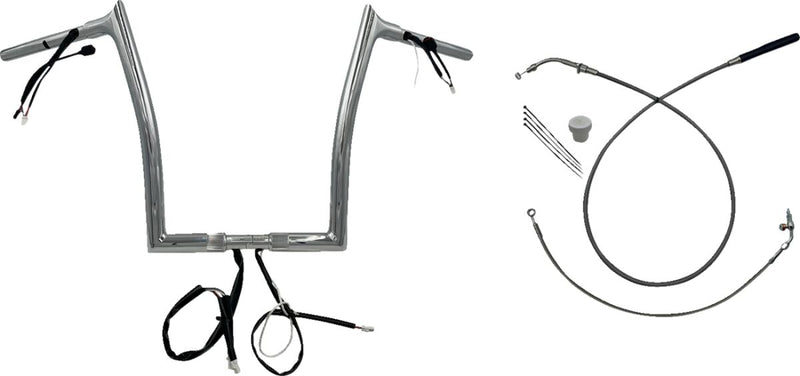 FAT Baggers INC. 1-1/4" EZ Install Pointed Top Handlebar - Chrome - 949914