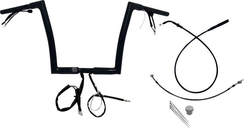 FAT Baggers INC. 1-1/4" EZ Install Flat Top Handlebar - Black - 749912-B