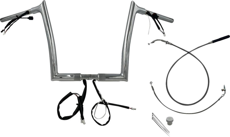 FAT Baggers INC. 1-1/4" EZ Install Pointed Top Handlebar - Chrome - 949912