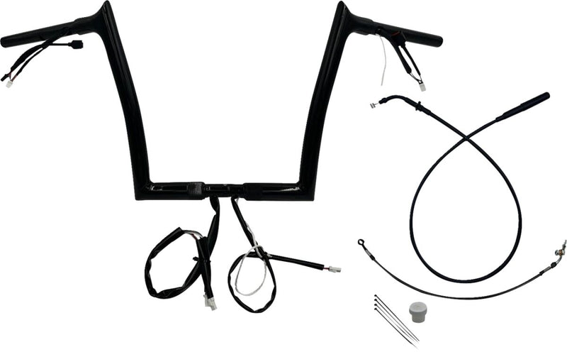 FAT Baggers INC. 1-1/4" EZ Install Pointed Top Handlebar - Black, Gloss - 949912-B