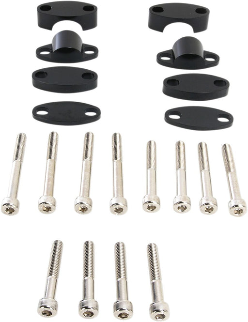 EMGO Aluminium Handlebar Riser Kit - Anodised,  Black - 23-09381