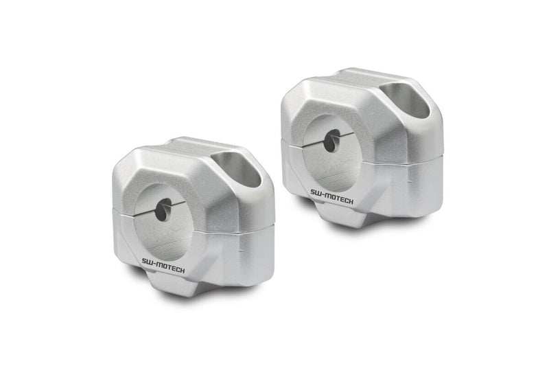 SW-Motech Bar Riser for 28mm Handlebar - Powder-Coated,  Silver