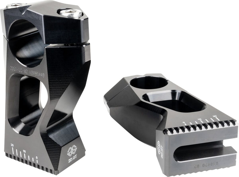 Gilles Tooling 2D.GT Handlebar Risers - Black - 2DGT-04-22-B