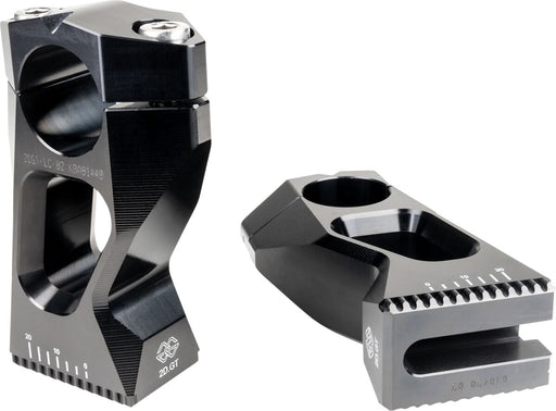 Gilles Tooling 2D.GT Handlebar Risers - Black - 2DGT-04-22-B