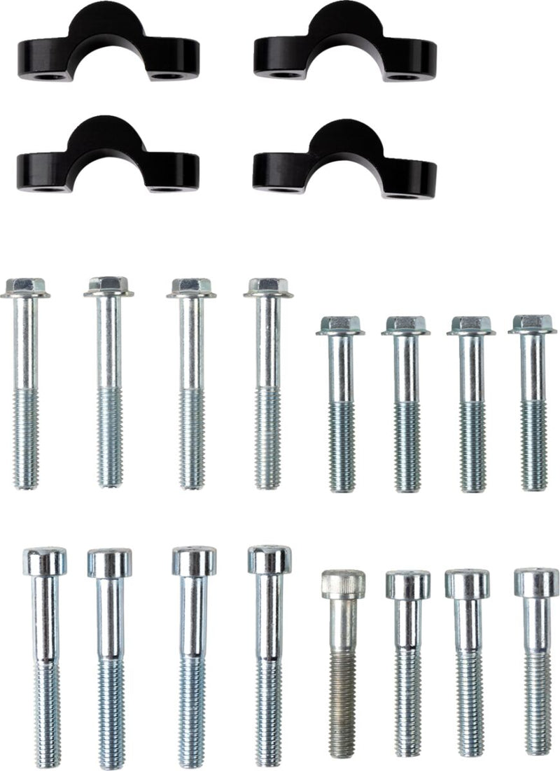 Moose Offroad Hard-parts Risers - Black, Flat, Silver, Handlebar