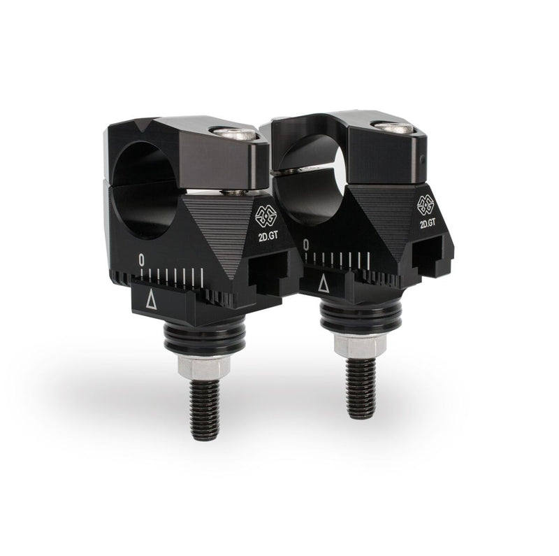 Gilles Tooling 2D.GT Handlebar Risers - Black - 2DGT-11-25-B