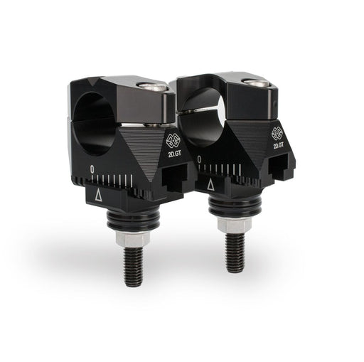 Gilles Tooling 2D.GT Handlebar Risers - Black - 2DGT-11-25-B