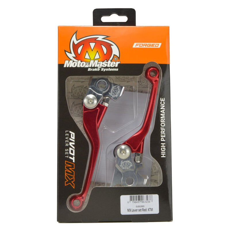 Moto-Master Pivot Lever Set - Red - Brake/Clutch - 101343