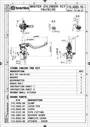 Brembo BRAKE MASTER CYLINDER RCS - Radial, Front - 110A26310