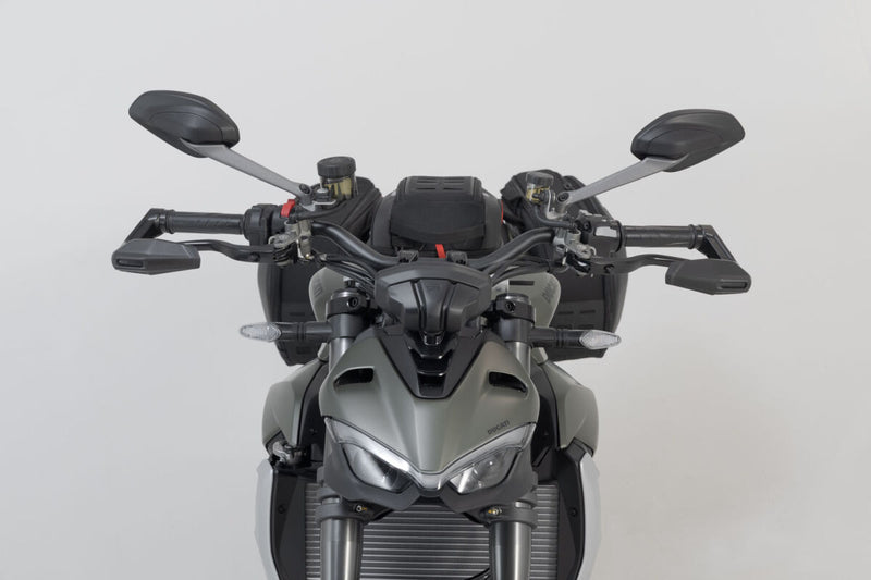 SW-Motech Lever Guards with Wind Protection - Black - Bracket