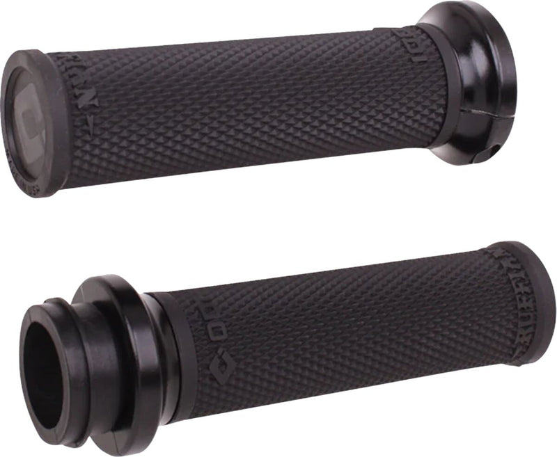 ODI Ruffian Lock-On Street Grips - Black, Flat, Polished