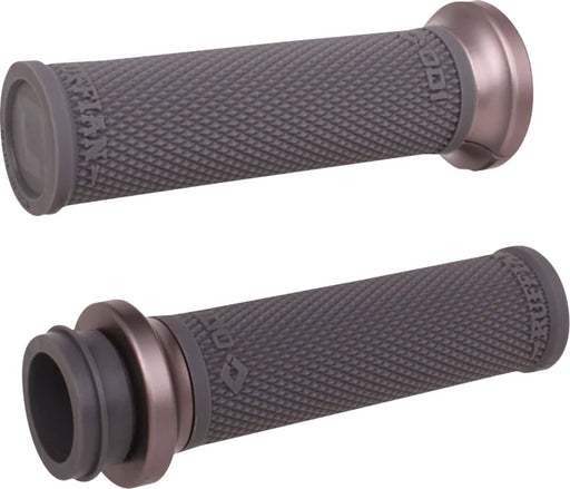 ODI Ruffian Lock-On Street Grips - Flat, Graphite, Grey, Polished