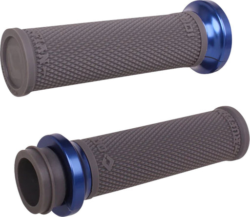 ODI Ruffian Lock-On Street Grips - Anodised, Blue, Flat, Grey, Polished