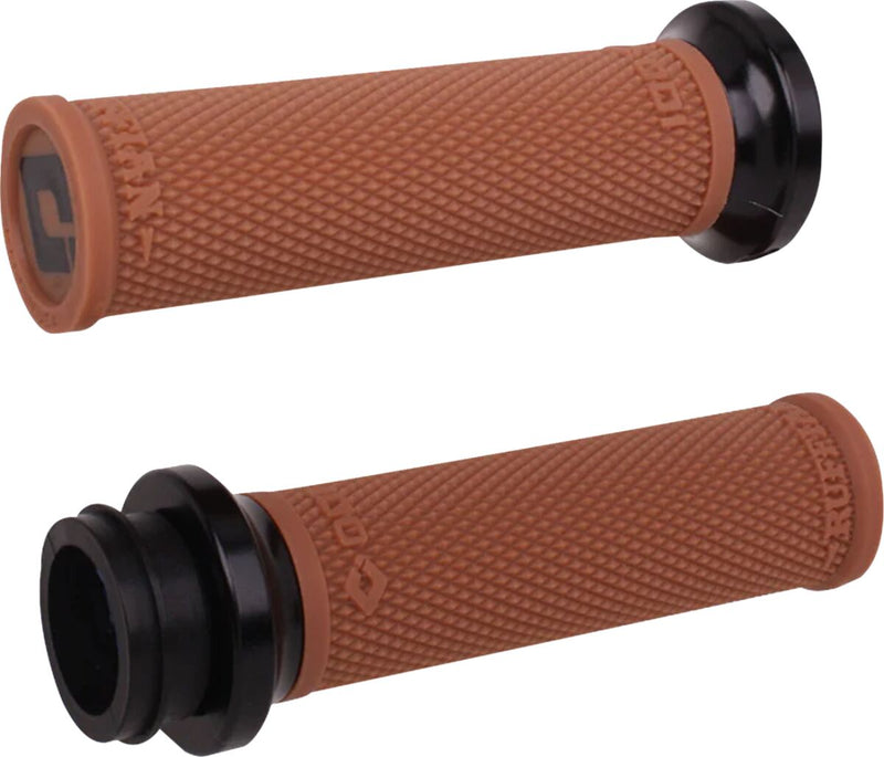 ODI Ruffian Lock-On Street Grips - Black, Flat, Gum Rubber, Polished