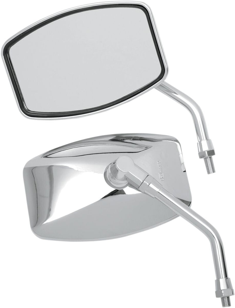 EMGO "Big One" Cruiser Mirror - Chrome,  Silver - Side View