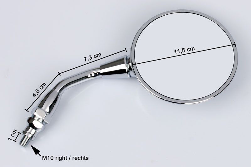 EMGO Mirror Replacement - Chrome - Side View - 20-25131