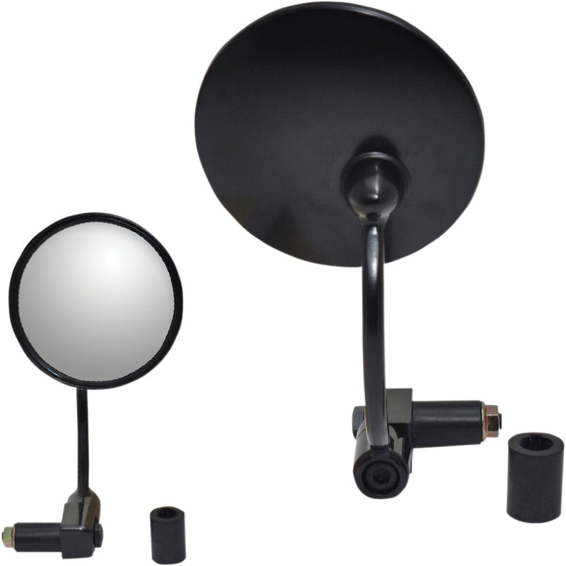 Parts Unlimited Bar End Mirror - Black - Side View