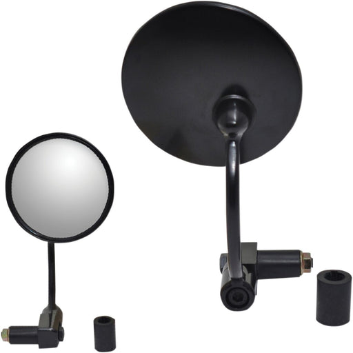 Parts Unlimited Bar End Mirror - Black - Side View
