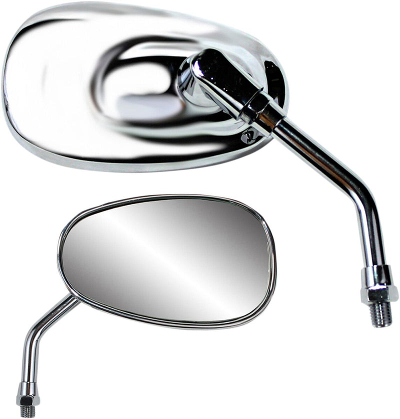 Parts Unlimited Classic American-Style Mirror - Left, Right, Chrome, Silver - 17034