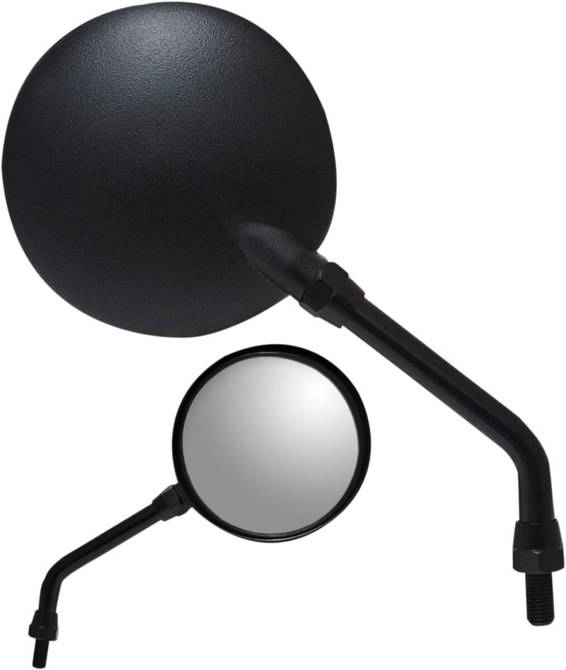 Parts Unlimited Round Mirror - Left, Right, Black, Matte - 17042