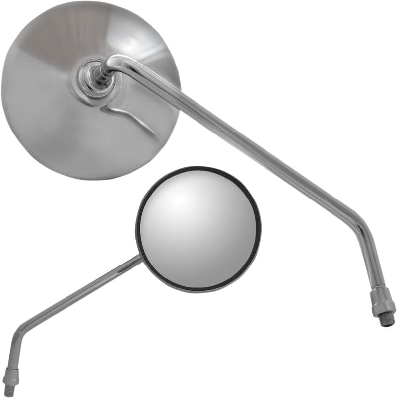 Parts Unlimited Classic Round Mirror - Right, Chrome, Silver