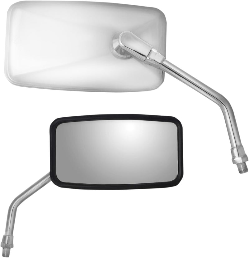 Parts Unlimited Stainless Steel Rectangular Mirror - Left, Right, Chrome, Silver