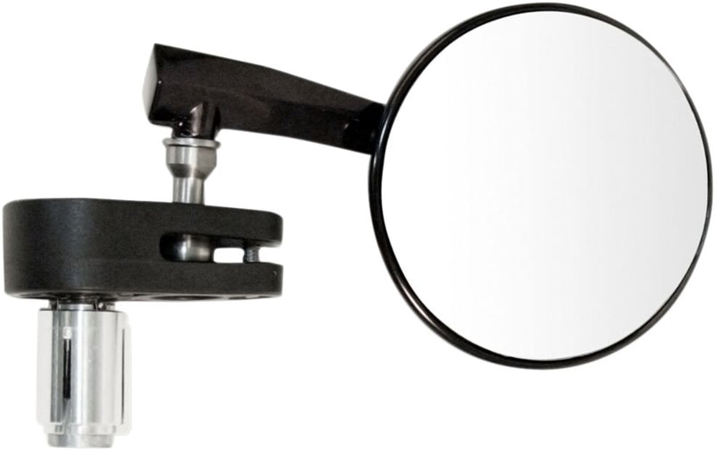 EMGO Aluminium 2.5" Bar End Mirror - Black,  Powder-Coated - Side View - 20-34041