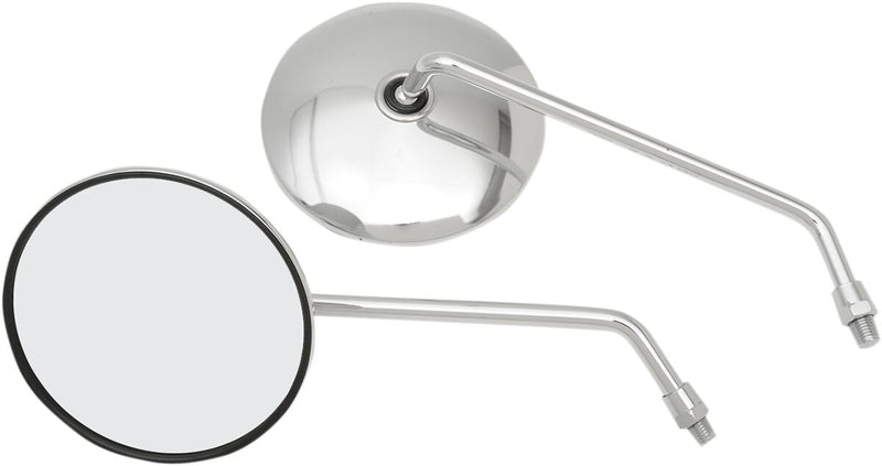 EMGO Yamaha Classic Chrome Mirror - Chrome,  Silver - Side View - 20-37410