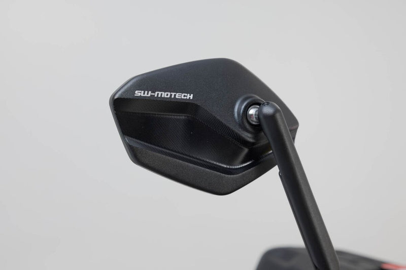 SW-Motech Sport Mirror Set Long Arm - Black, Side View