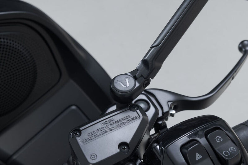 SW-Motech Sport Mirror Set Short Arm - Black, Side View