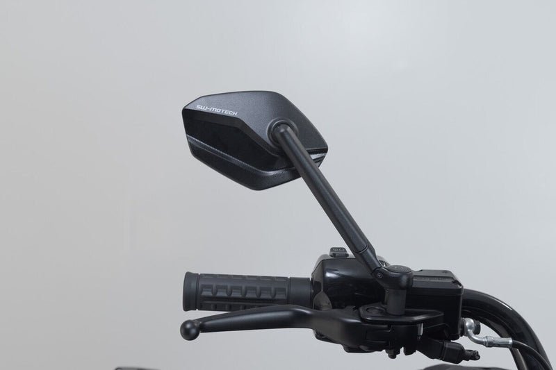 SW-Motech Sport Mirror Set Short Arm - Black, Side View