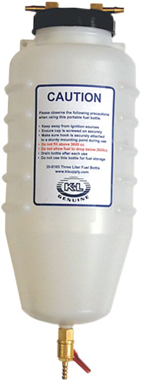K&L SUPPLY Fuel Injected Rated Fuel Bottle - Black, Clear, Gold