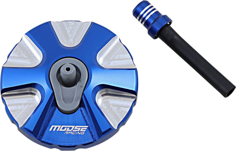 Moose Offroad Hard-parts Aluminium Gas Cap - Blue, Silver