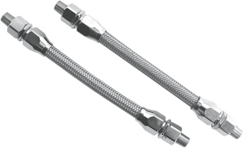 Baron Replacement Oil Line for Oil Filter Relocation Kit - Chrome, Top and Bottom