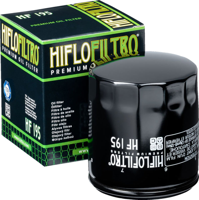 Hiflofiltro Premium Oil Filter - Black, Spin-On - HF195