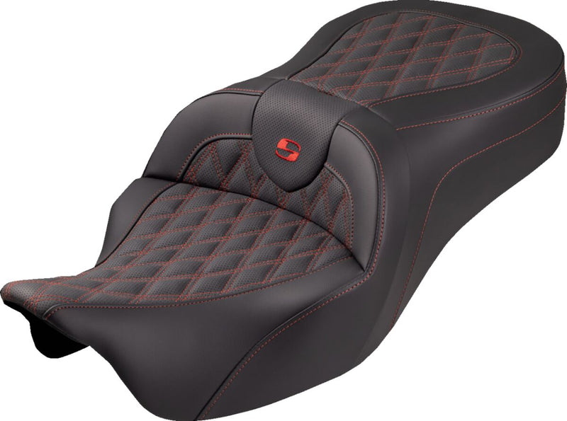 Saddlemen Roadsofa™ King Seat - Black, Red, 2-Up Seat