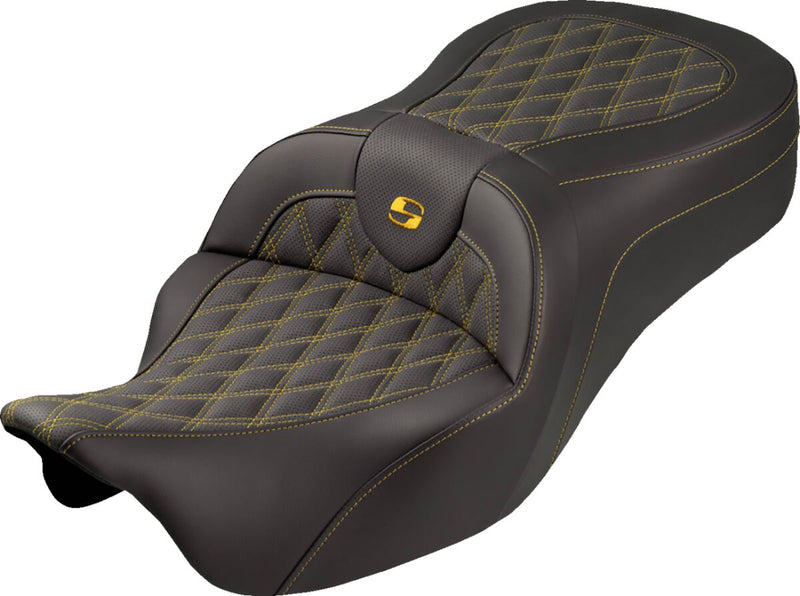 Saddlemen Roadsofa™ King Seat - Black, Gold, 2-Up Seat