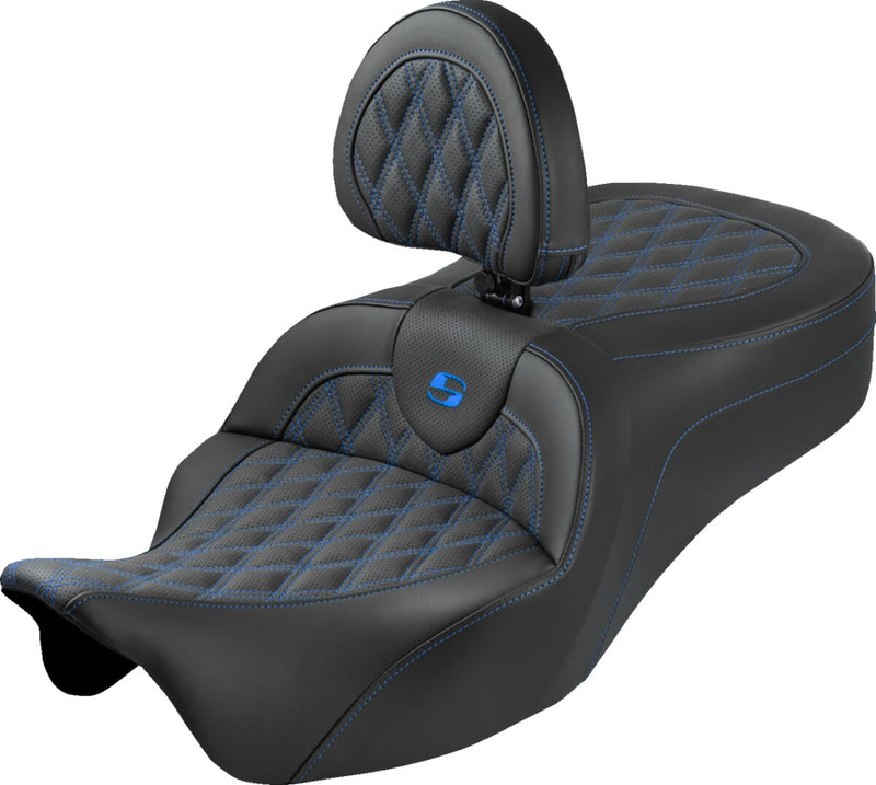 Saddlemen Roadsofa™ King Seat - Black, Blue, 2-Up Seat